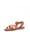 Flat sandals in a material mix for women