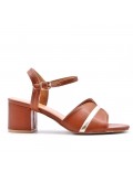 Large Size 38-42 - Heeled faux leather sandal