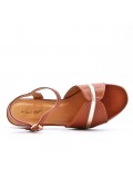 Large Size 38-42 - Heeled faux leather sandal