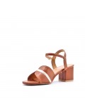 Large Size 38-42 - Heeled faux leather sandal