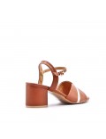 Large Size 38-42 - Heeled faux leather sandal