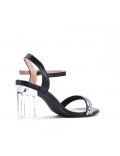 Faux leather heeled sandal