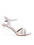 Faux leather heeled sandal