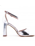 Faux leather heeled sandal