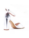 Faux leather heeled sandal