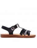 Flat sandals in faux leather for women