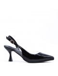 Medium heel pumps in faux leather for women