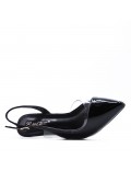 Medium heel pumps in faux leather for women