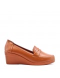 Wedge shoe faux leather for women