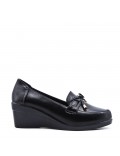 Wedge shoe faux leather for women