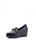 Wedge shoe faux leather for women