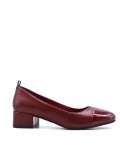 Medium heel pumps in faux leather for women