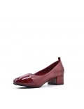 Medium heel pumps in faux leather for women