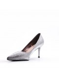 Women's faux leather heeled pumps