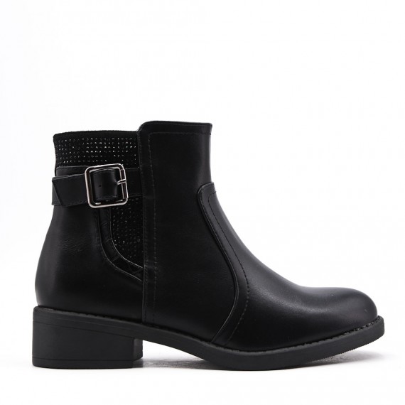 Faux leather ankle boot