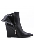 Faux leather ankle boot