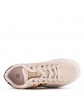 Women's faux leather lace up sneaker