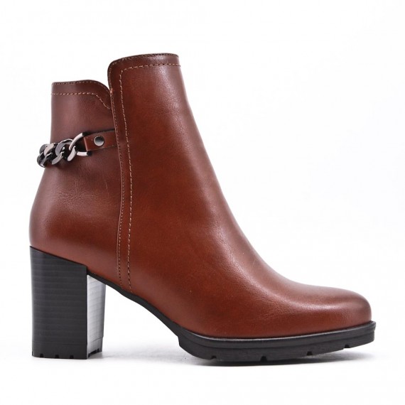 Faux leather ankle boot