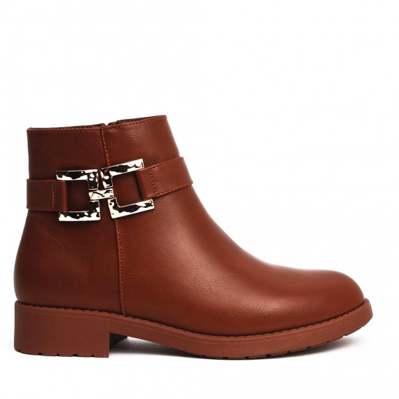 Faux leather ankle boot