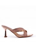 Faux leather heeled sandal