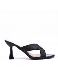 Faux leather heeled sandal