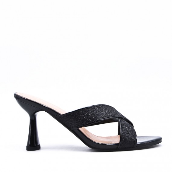 Faux leather heeled sandal