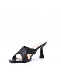 Faux leather heeled sandal