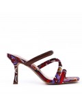 Faux leather heeled sandal