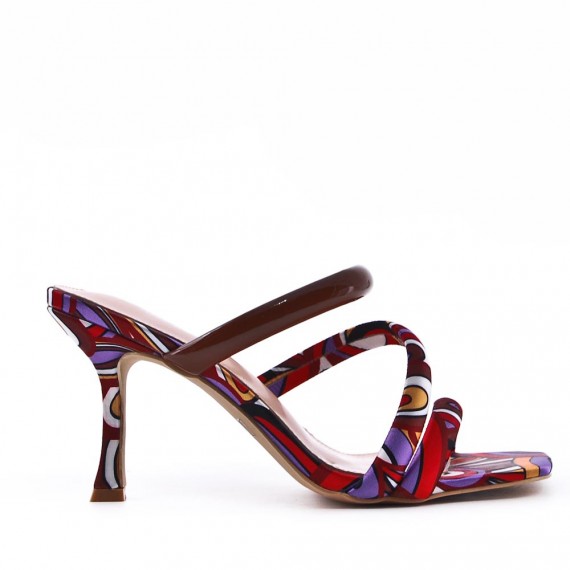 Faux leather heeled sandal