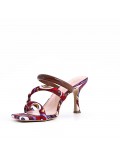 Faux leather heeled sandal