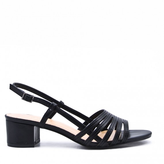 Faux leather heeled sandal