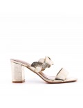 Faux leather heeled sandal