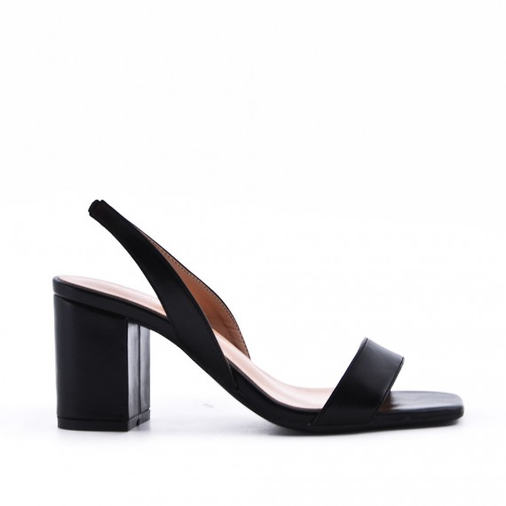 Faux leather heeled sandal