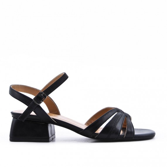 Faux leather heeled sandal