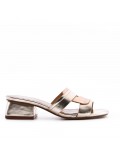 Faux leather heeled sandal