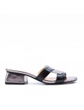 Faux leather heeled sandal