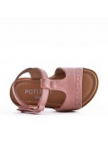 Girl's faux leather sandal