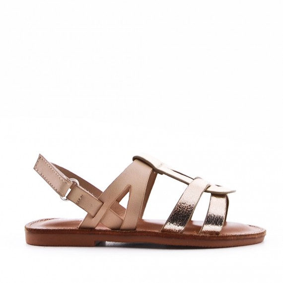 Girl's faux leather sandal