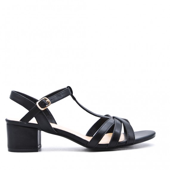 Faux leather heeled sandal