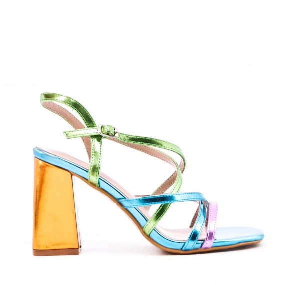 Faux leather heeled sandal