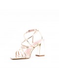 Faux leather heeled sandal