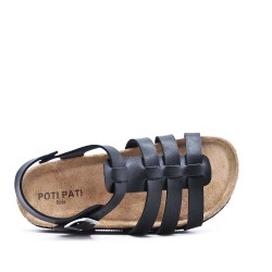 Girl's faux leather sandal