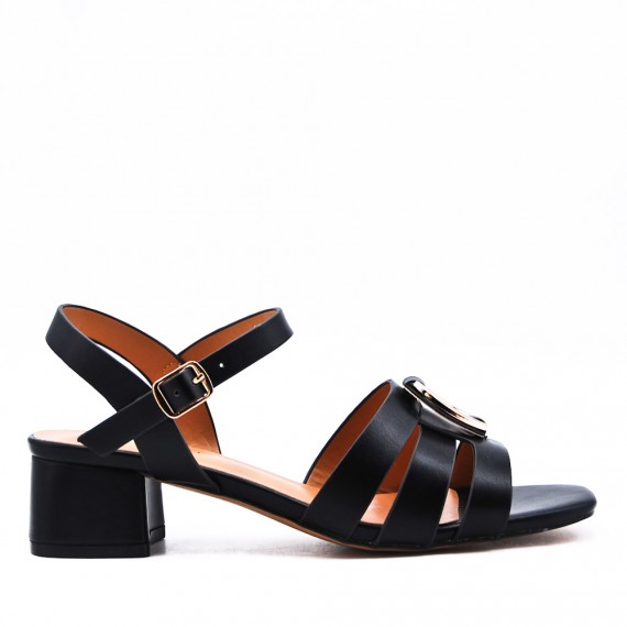 Faux leather heeled sandal