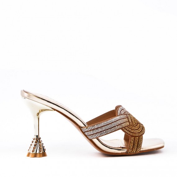 Faux leather heeled sandal