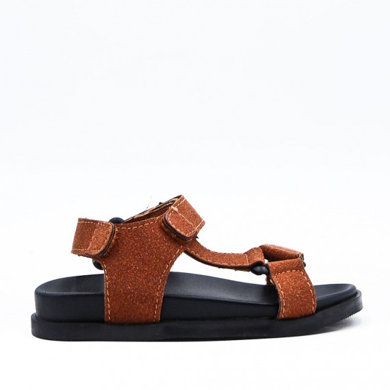 Girl's faux leather sandal