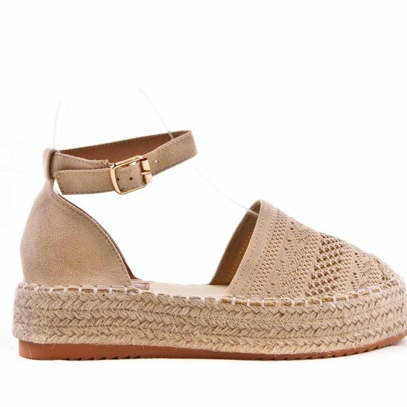  Women Faux suede espadrille sole sandal