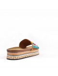 Women faux suede platform slide