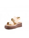 Women's faux leather wedge sandal