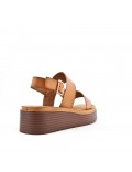 Women's faux leather wedge sandal