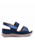 Large Size 38-43 - Wedge comfort sandal in faux leather for women